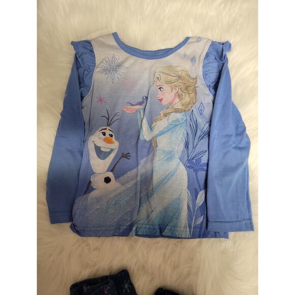 Disney Frozen Princess Blue Pajama Set Girls Size 6 - Picture 2 of 4
